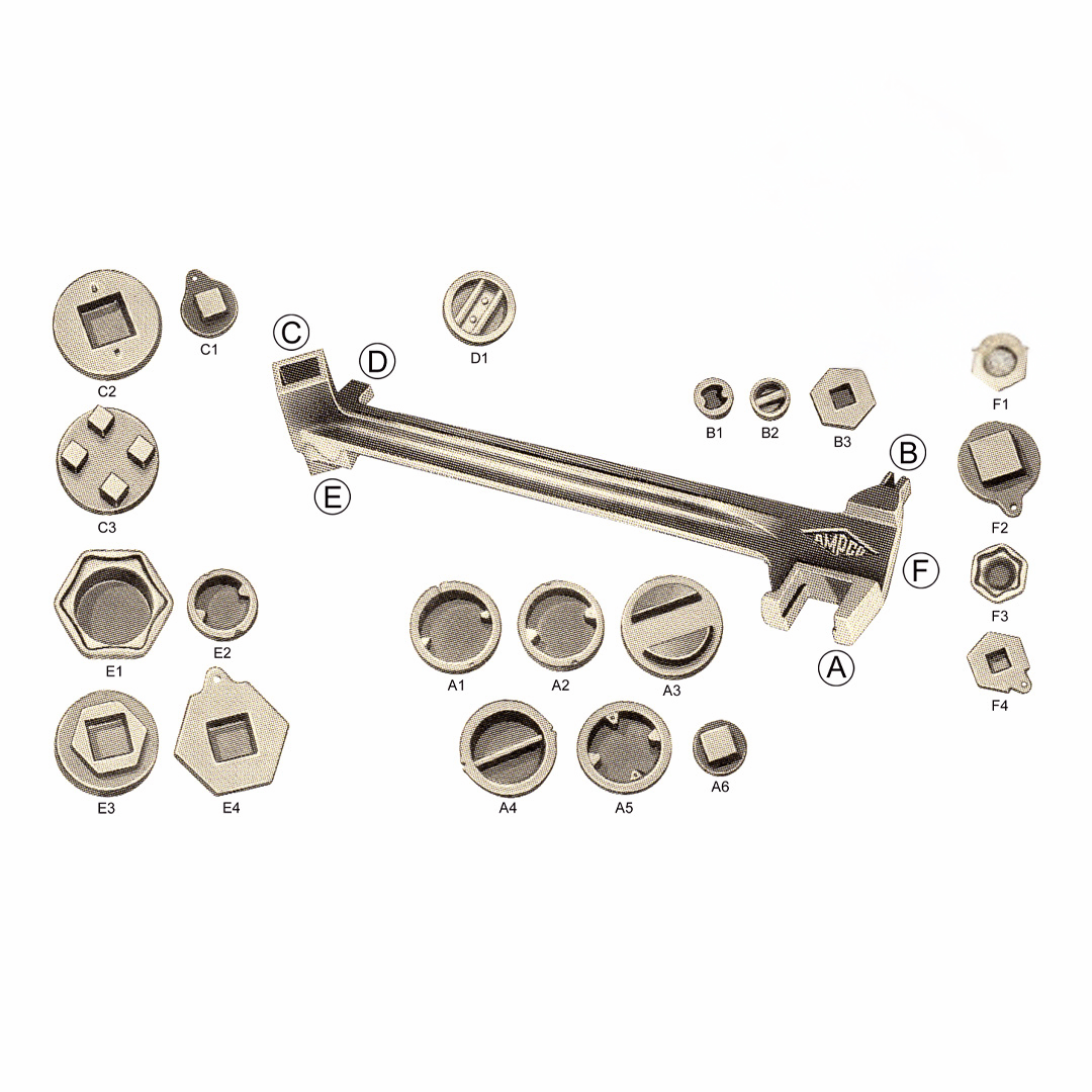 AMPCO/アンプコ 自在フックレンチ AMCWP-6-ST AMPCO(アンプコ) Non-Sparking Adjustable Hook Wrench 自在フック