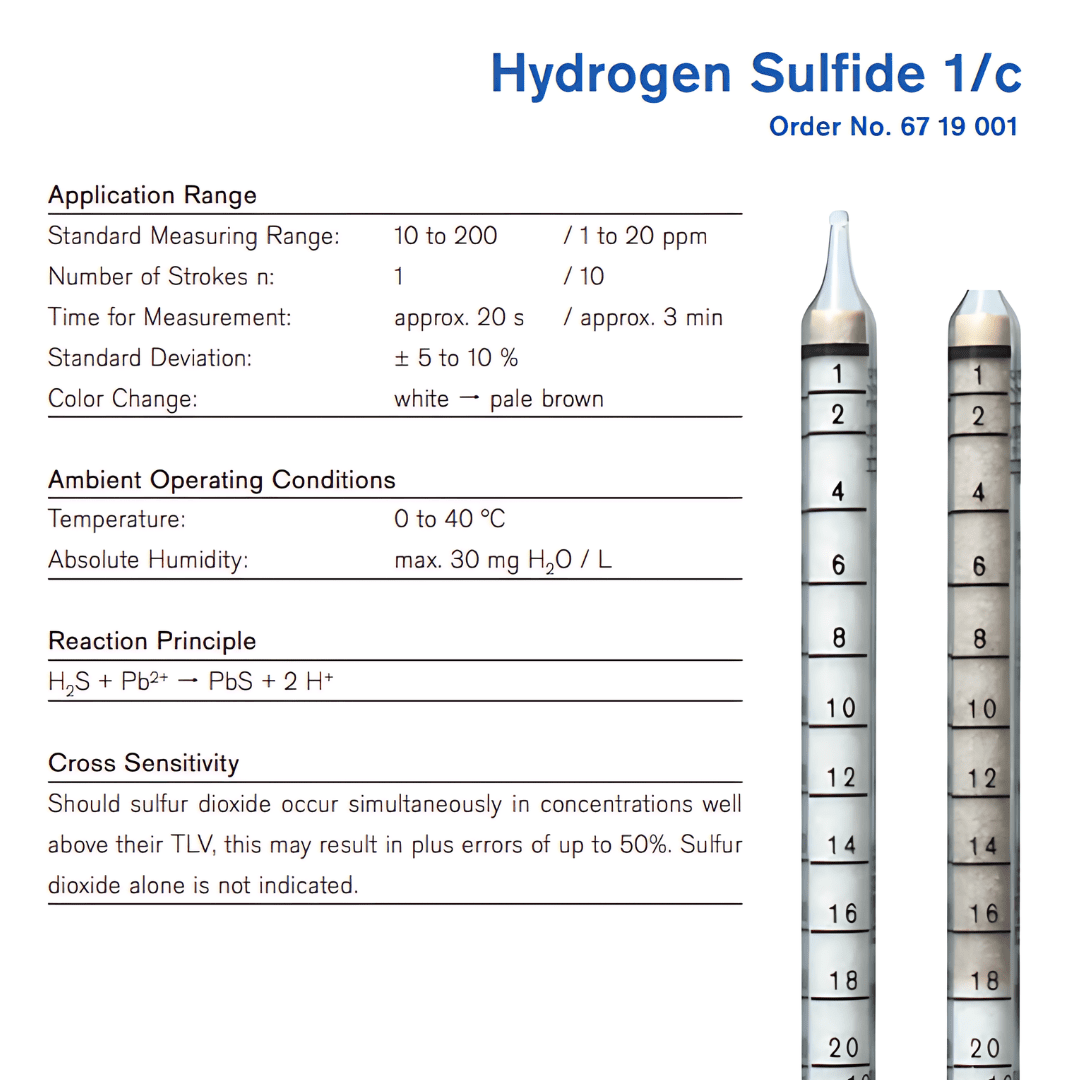 Draeger Hydrogen Sulfide 1/c Tubes - 6719001 Hazmat Resource