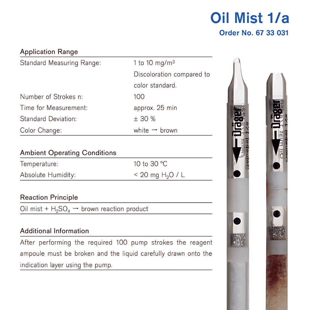 Draeger Oil Mist 1/a Tubes - 6733031 Hazmat Resource