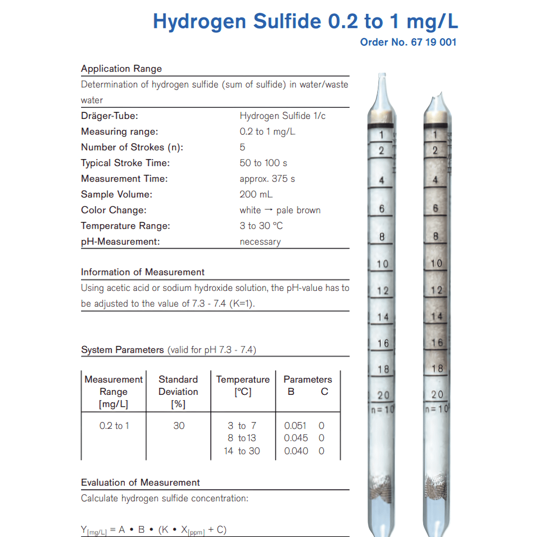 Hydrogen Sulfide Draeger Tubes Hazmat Resource