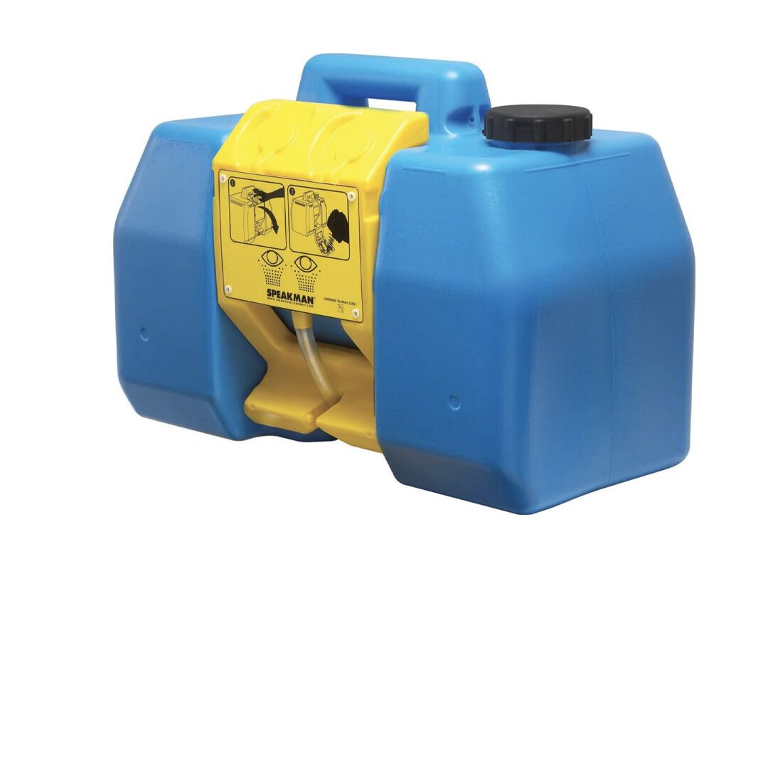 self contained eyewash station closed hazmat resource